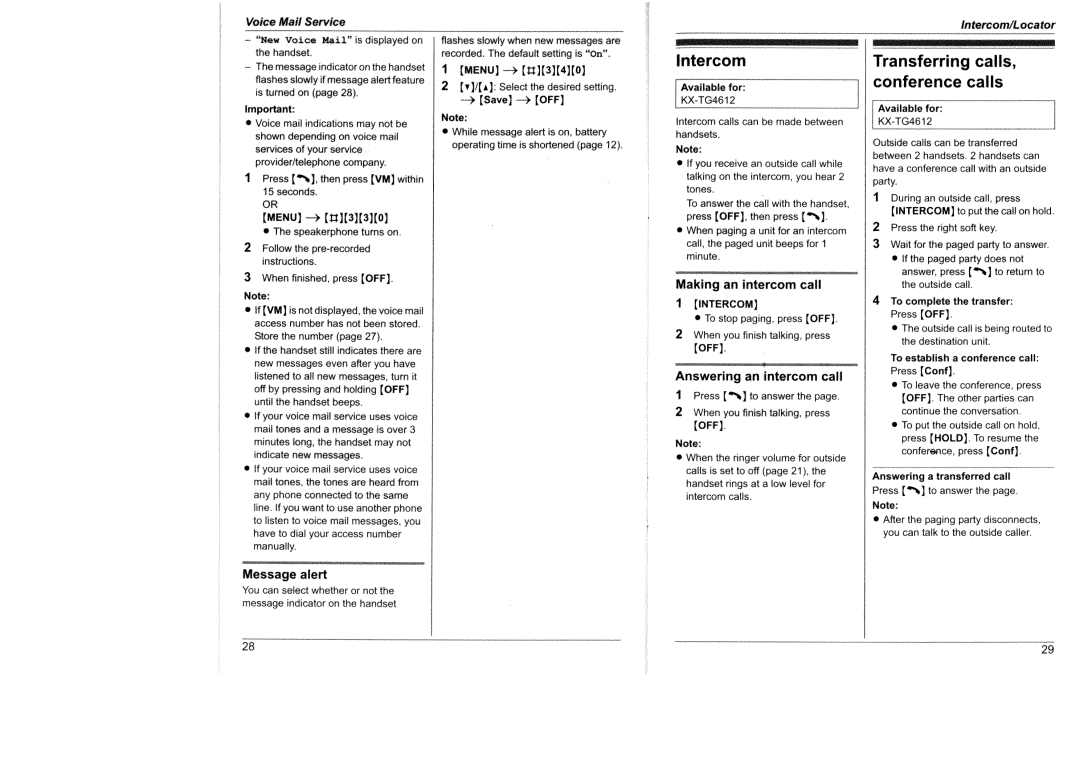 Panasonic KX-TG4611HK, KX-TG4612HKf manual 