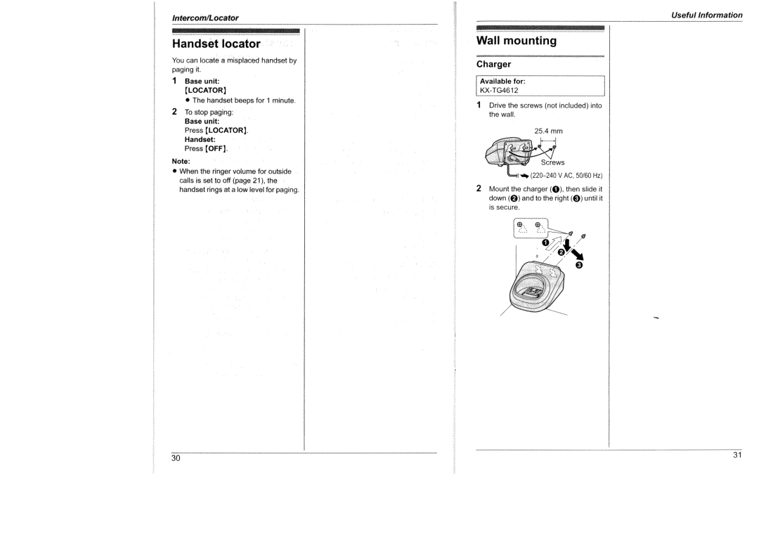 Panasonic KX-TG4612HKf, KX-TG4611HK manual 