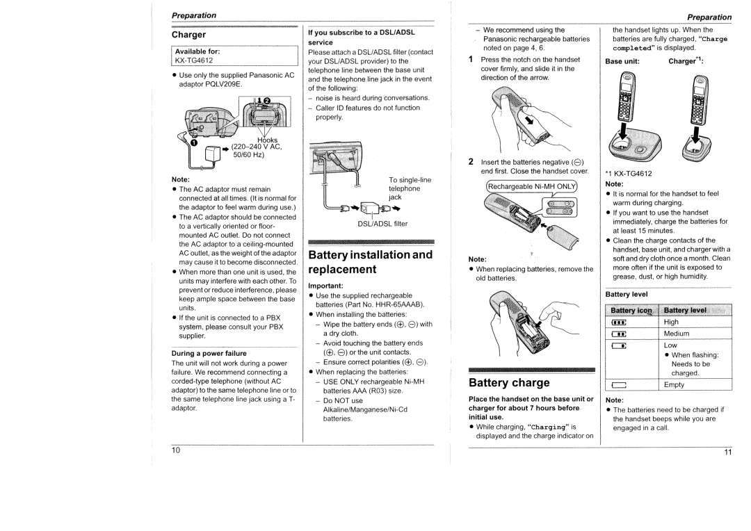 Panasonic KX-TG4612HKf, KX-TG4611HK manual 