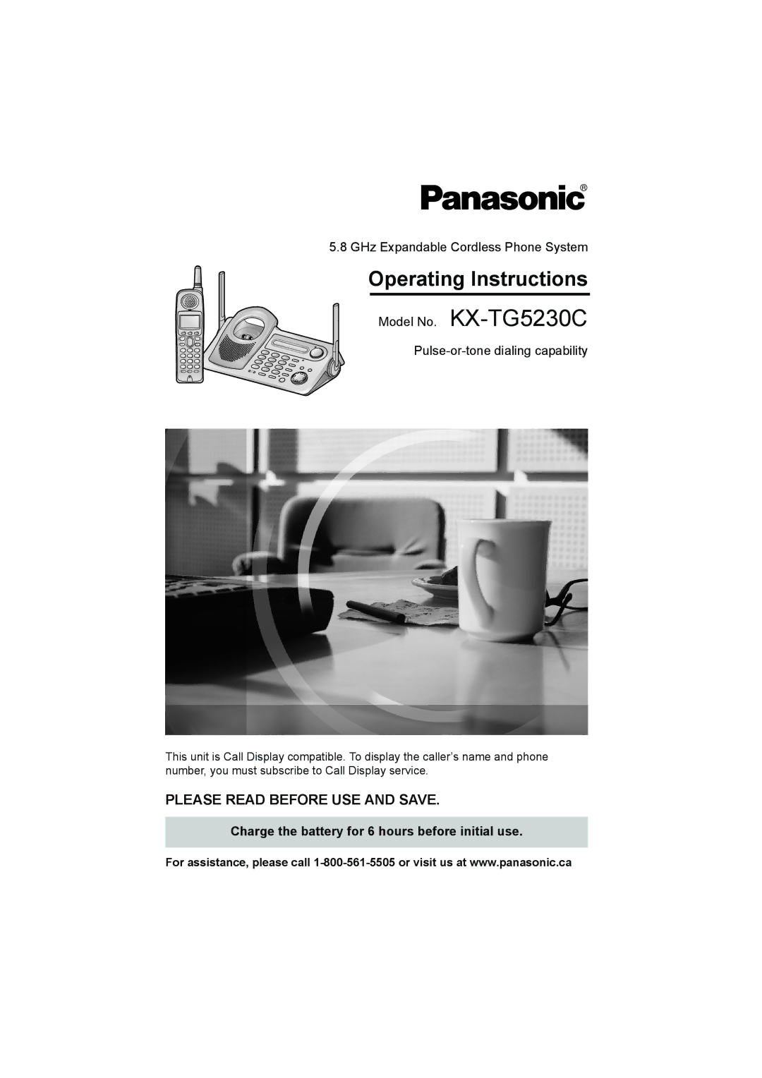 Panasonic KX-TG5230C operating instructions GHz Expandable Cordless Phone System 