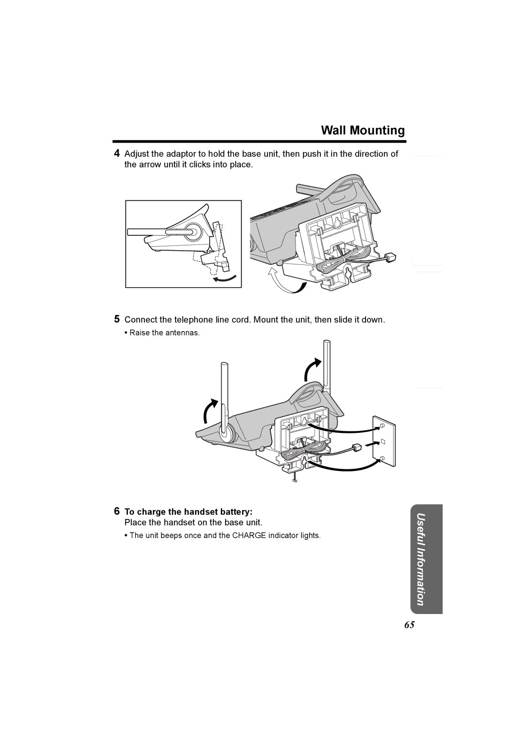 Panasonic KX-TG5230C operating instructions Wall Mounting 