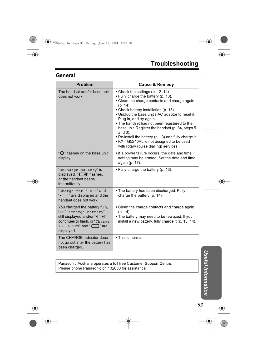 Panasonic KX-TG5240AL operating instructions General 