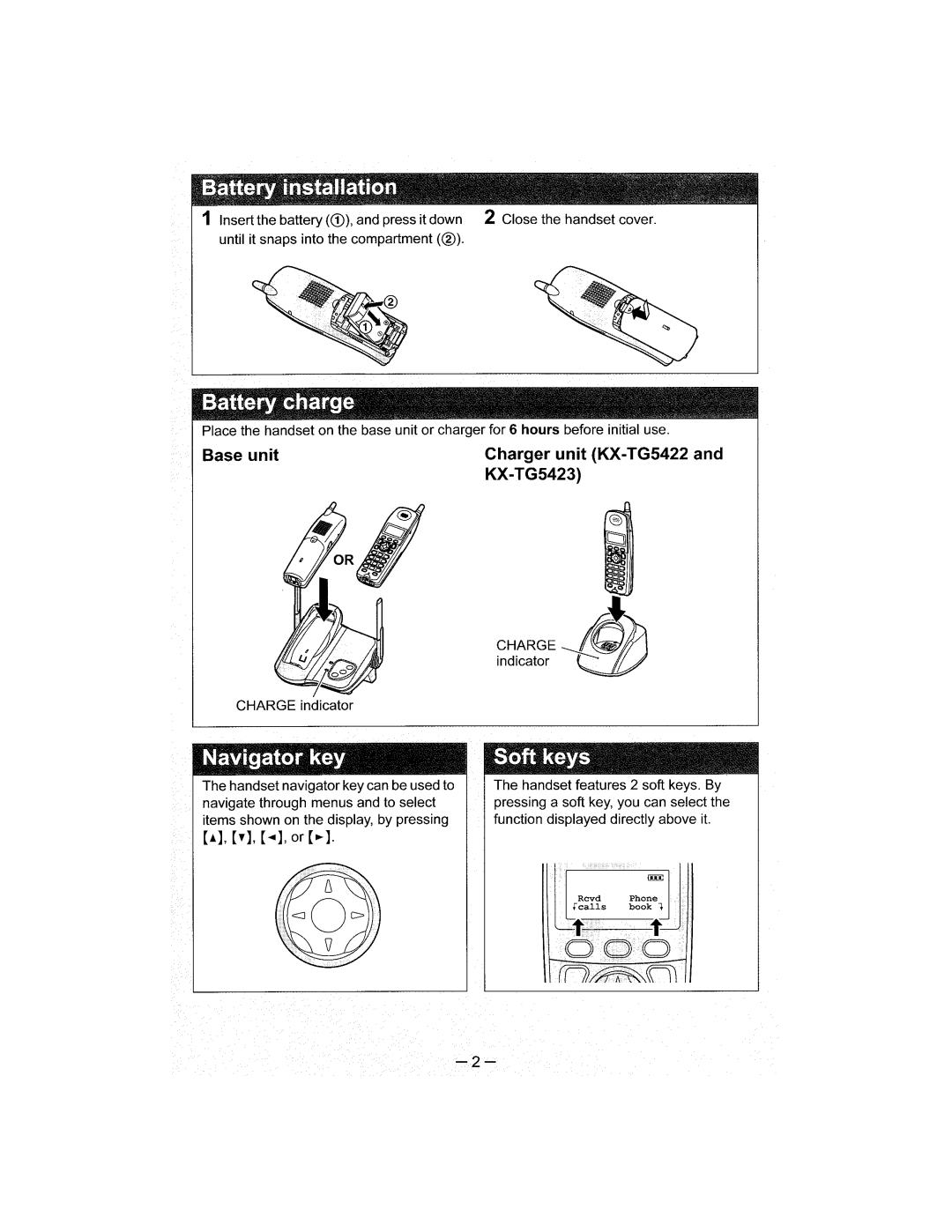 Panasonic KX-TG5422, KX-TG5421, KX-TG5423 operating instructions 