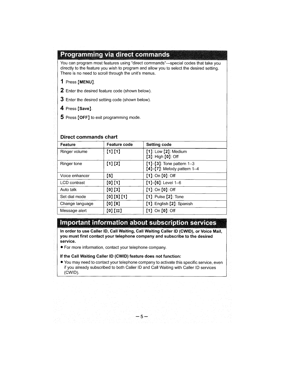 Panasonic KX-TG5422, KX-TG5421, KX-TG5423 operating instructions 