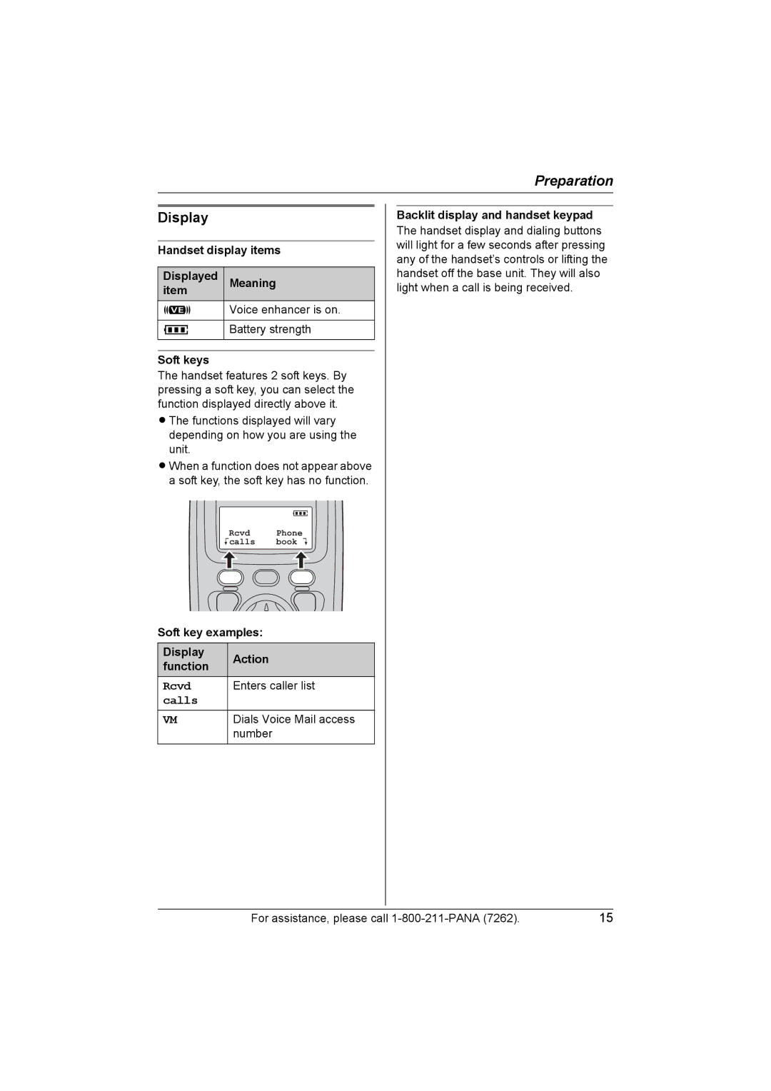 Panasonic KX-TG5428 operating instructions Display, Rcvd, Calls 