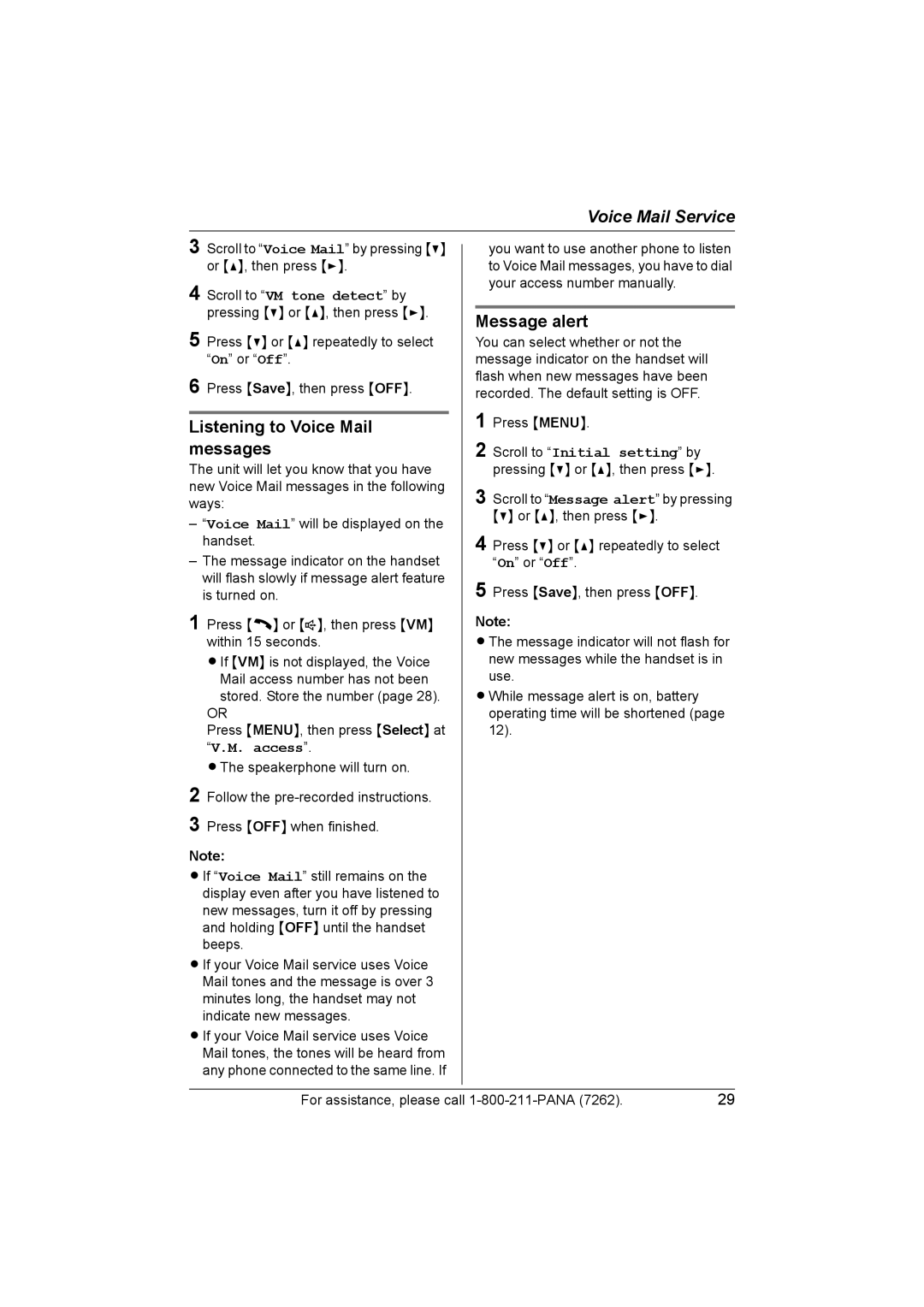 Panasonic KX-TG5428 operating instructions Message alert, Listening to Voice Mail Messages, Access 