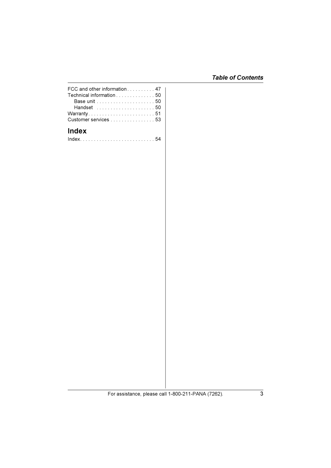 Panasonic KX-TG5428 operating instructions Index 