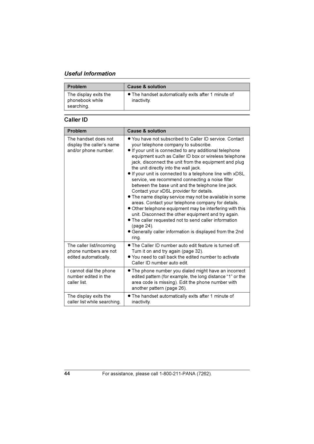 Panasonic KX-TG5428 operating instructions Caller ID 