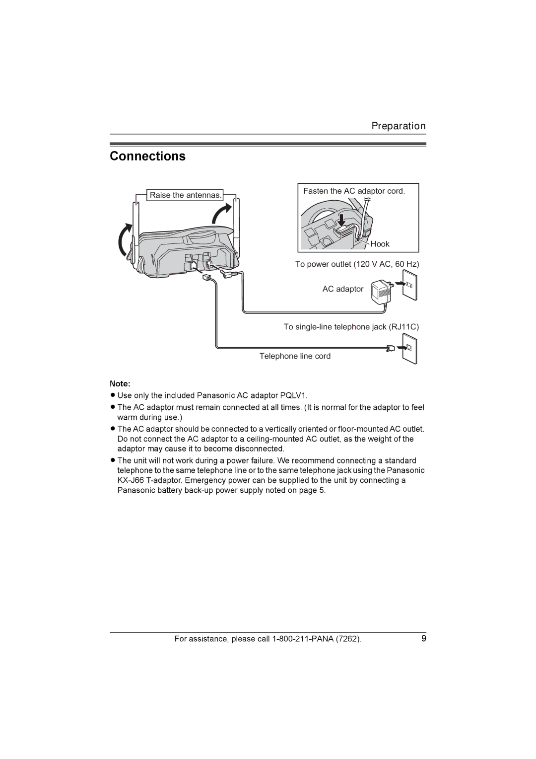 Panasonic KX-TG5428 operating instructions Connections 