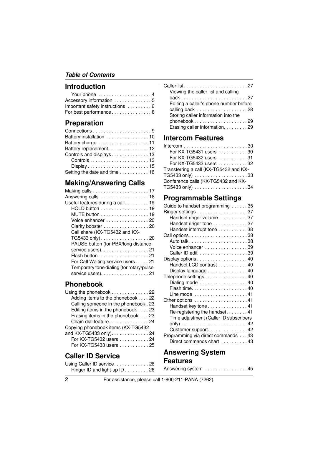 Panasonic KX-TG5433 operating instructions Introduction 