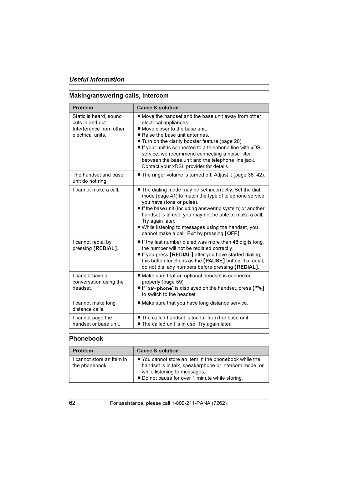 Panasonic KX-TG5453 operating instructions Making/answering calls, Intercom, Phonebook 