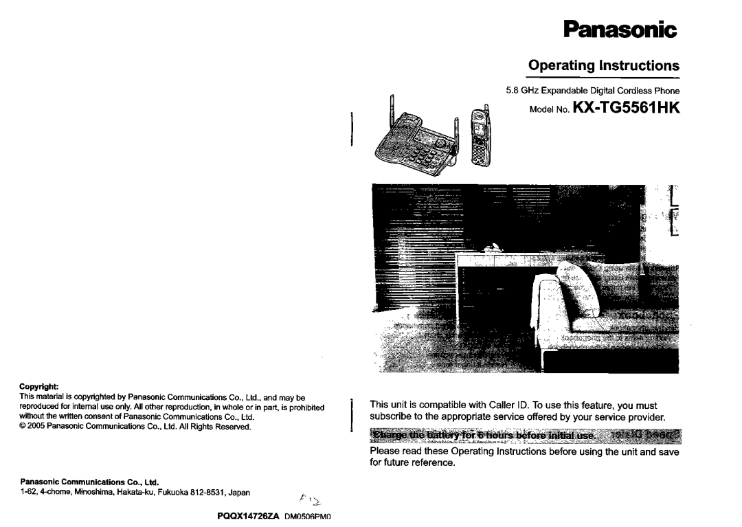 Panasonic KX-TG5561HK manual 