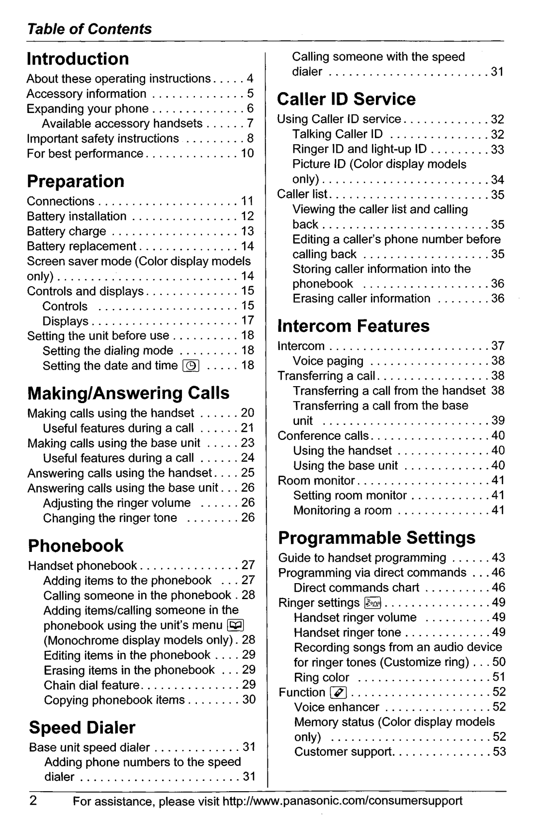 Panasonic KX-TG5566, KX-TG5561 manual 