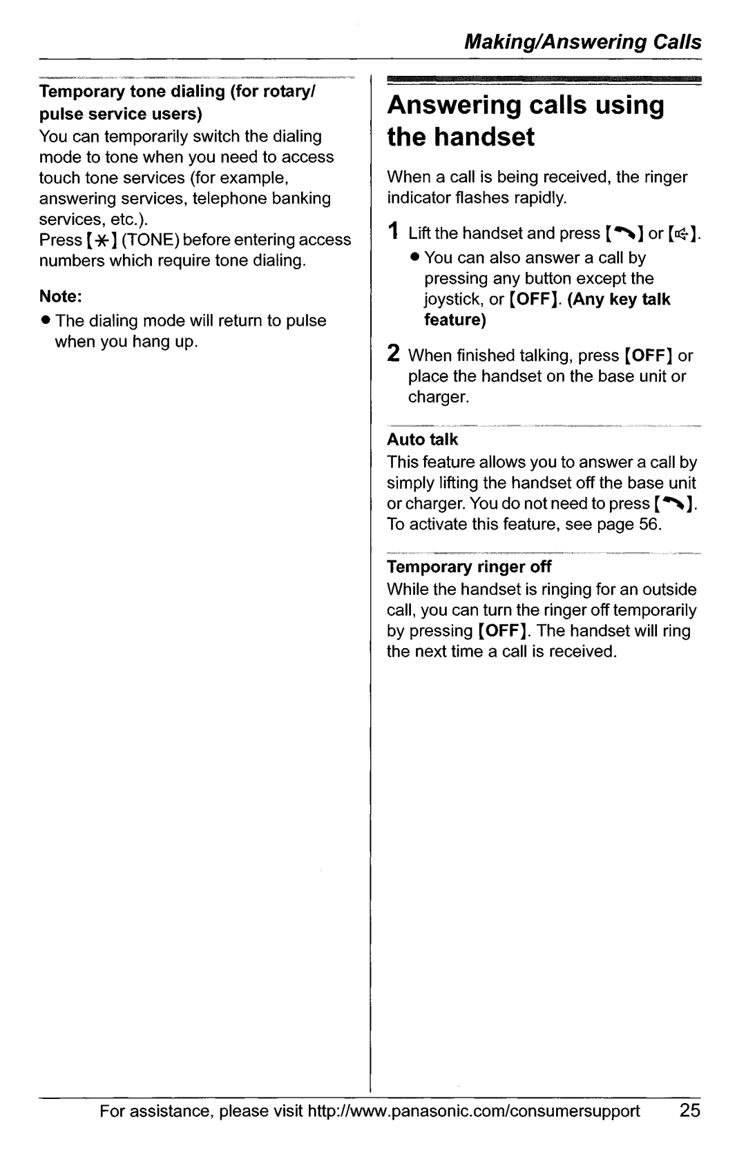 Panasonic KX-TG5561, KX-TG5566 manual 