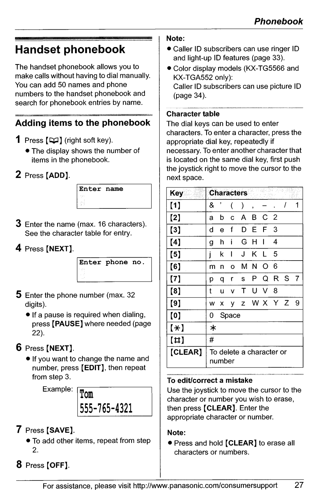 Panasonic KX-TG5561, KX-TG5566 manual 