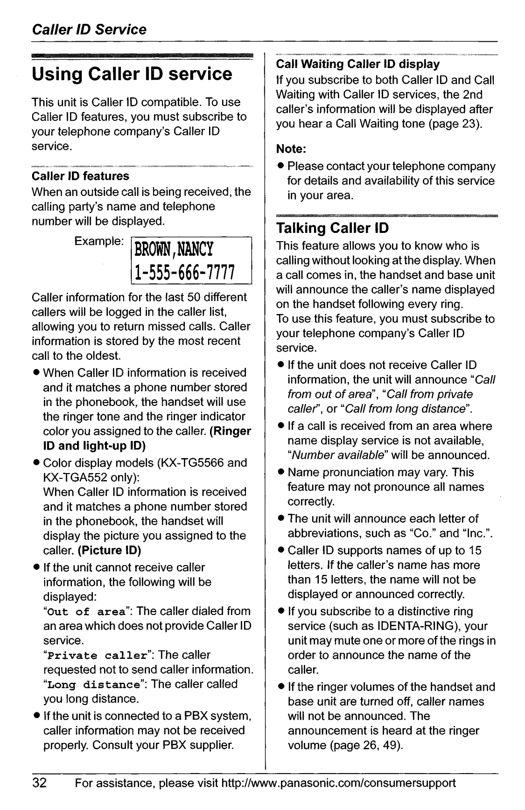 Panasonic KX-TG5566, KX-TG5561 manual 