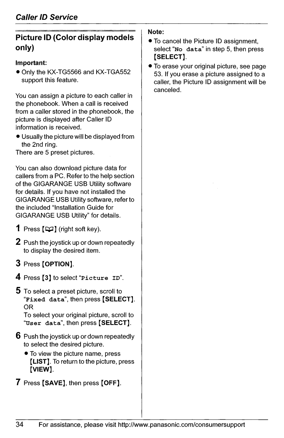 Panasonic KX-TG5566, KX-TG5561 manual 