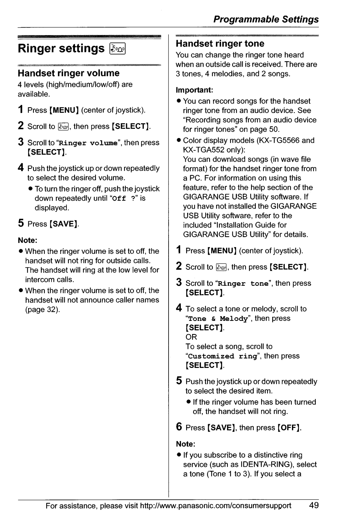 Panasonic KX-TG5561, KX-TG5566 manual 