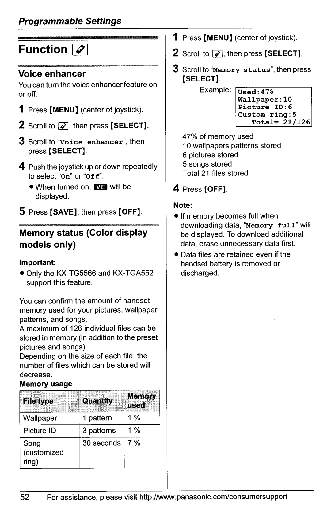 Panasonic KX-TG5566, KX-TG5561 manual 