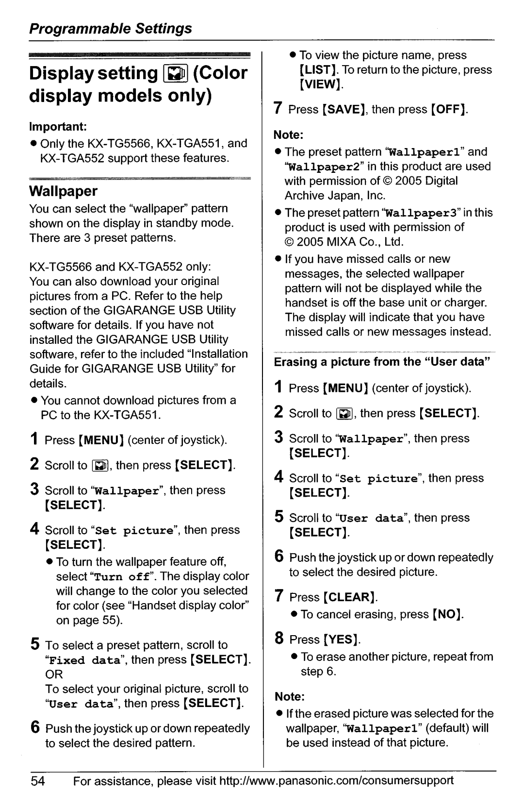 Panasonic KX-TG5566, KX-TG5561 manual 