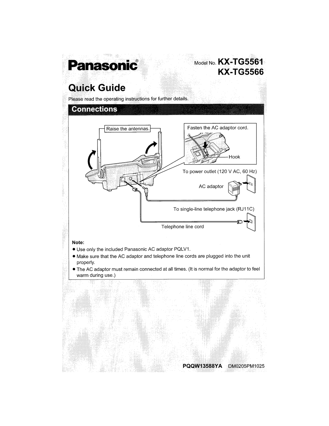 Panasonic KX-TG5561, KX-TG5566 manual 