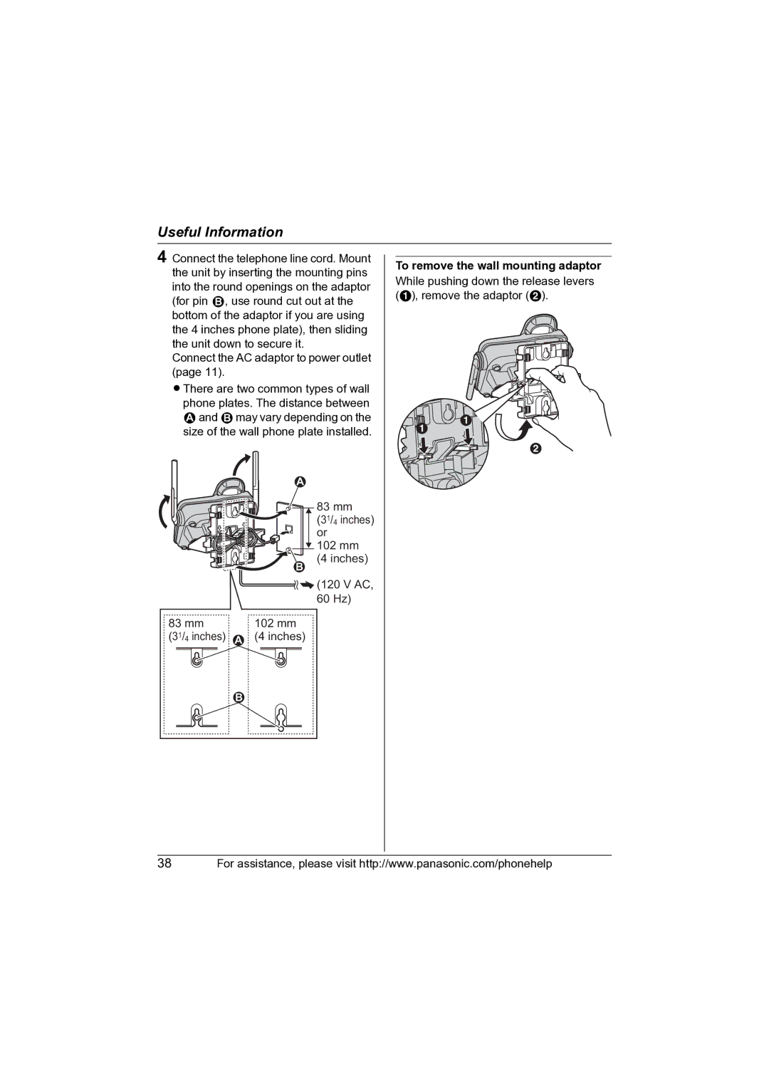 Panasonic KX-TG5622 operating instructions Connect the AC adaptor to power outlet 