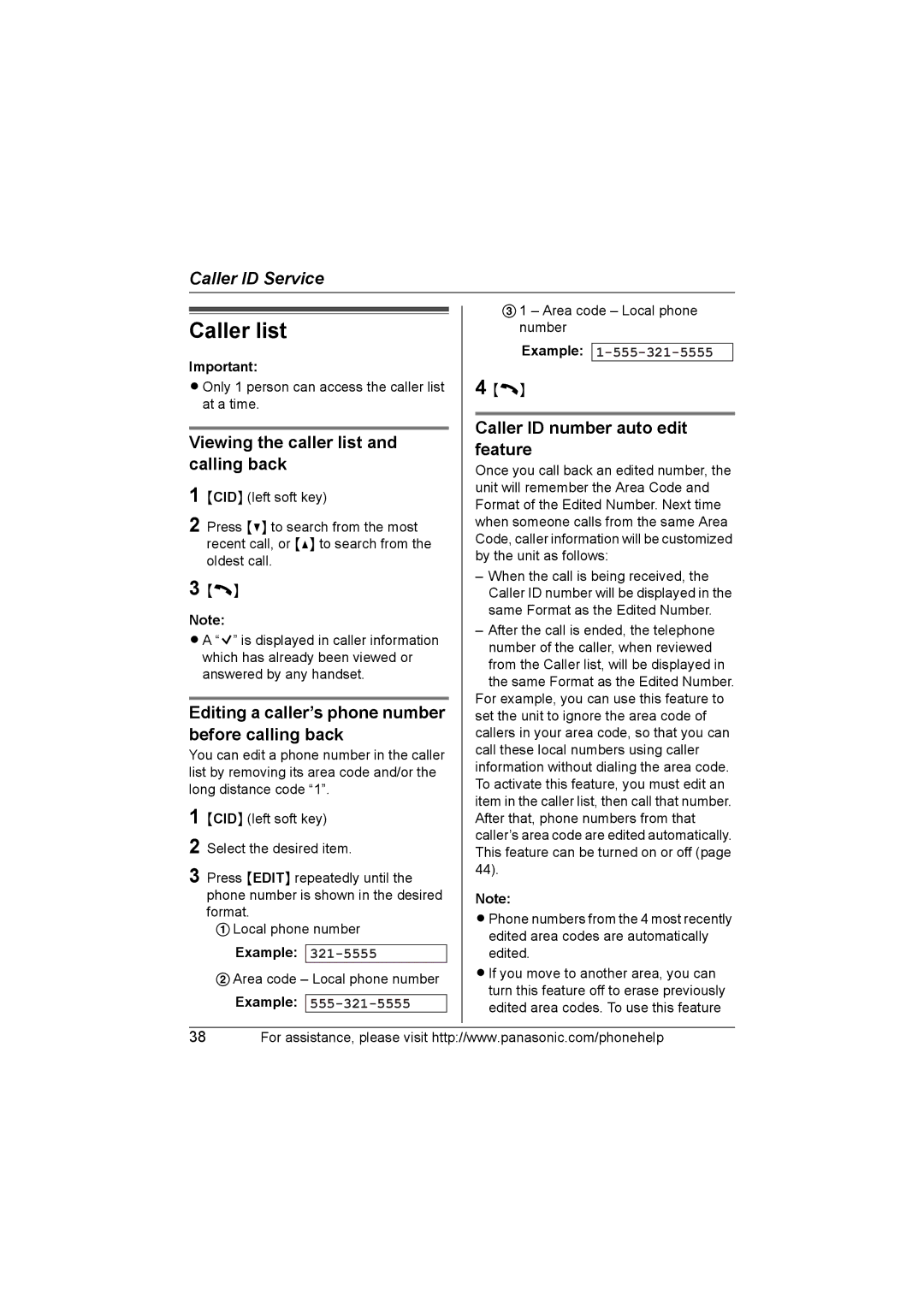 Panasonic KX-TG5761, KX-TG5766, KX-TG5767 operating instructions Caller list, Viewing the caller list and calling back 