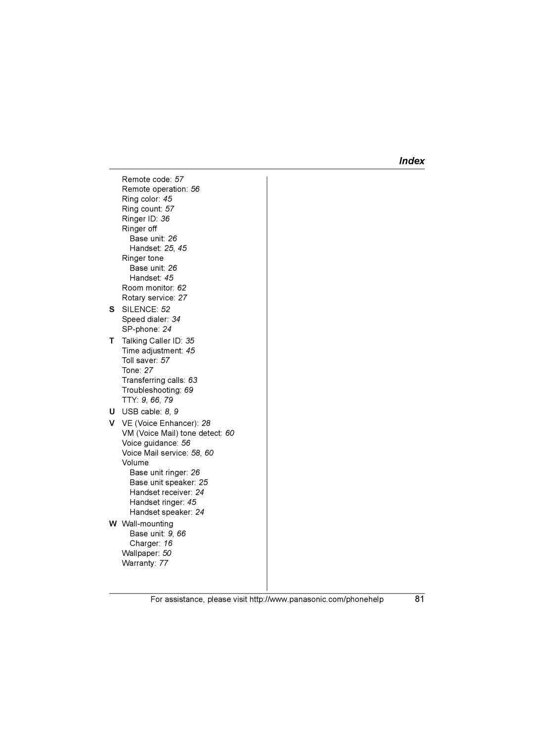 Panasonic KX-TG577 operating instructions Silence 