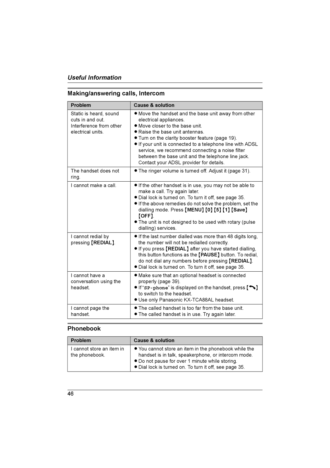 Panasonic KX-TG5821AL, KX-TG5822AL operating instructions Making/answering calls, Intercom, Phonebook 