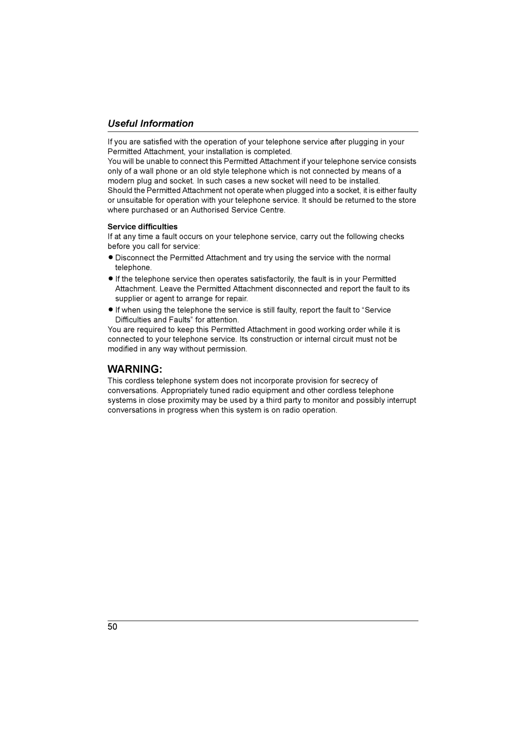 Panasonic KX-TG5821AL, KX-TG5822AL operating instructions Service difficulties 