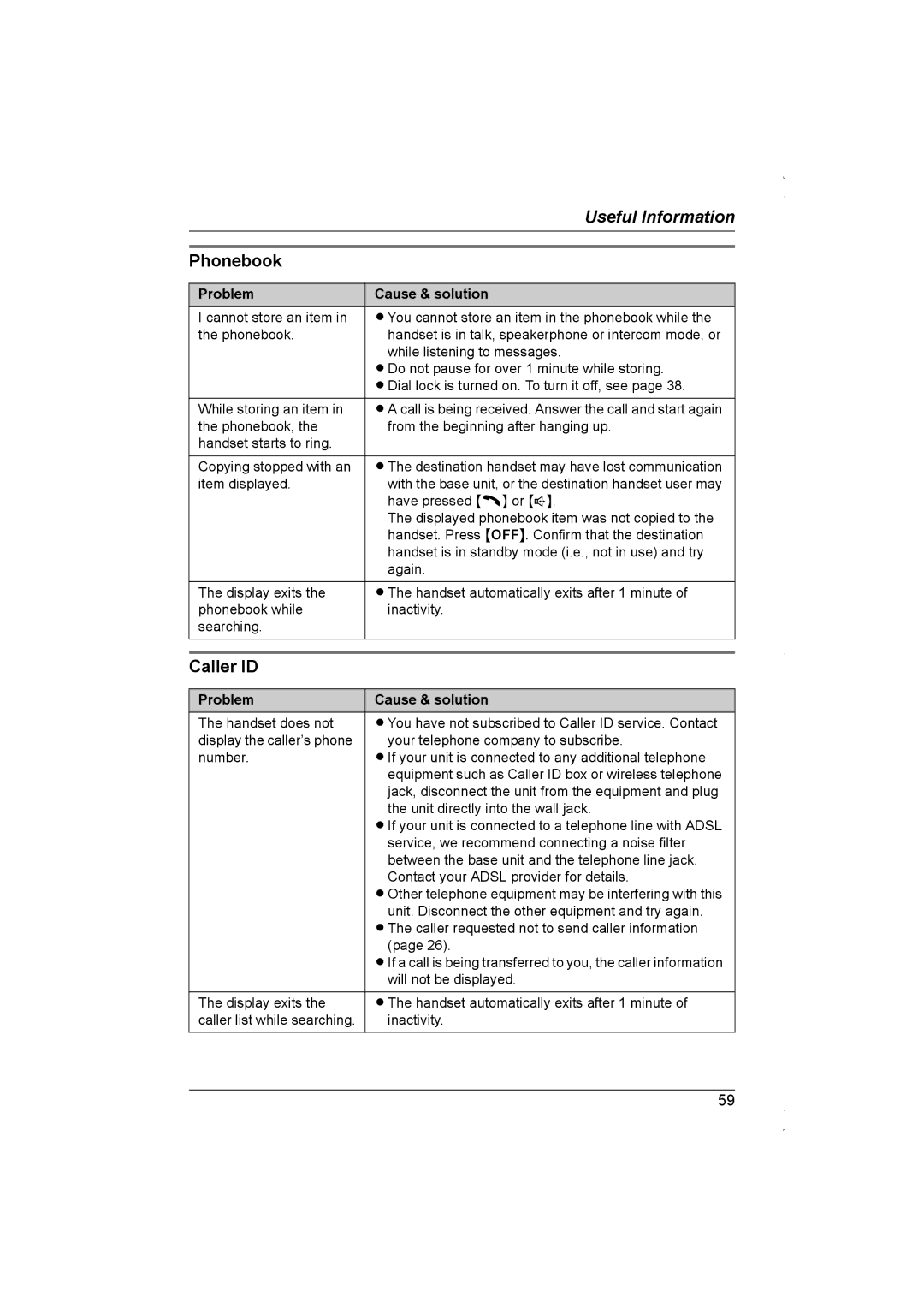 Panasonic KX-TG5839AL, KX-TG5838AL operating instructions Phonebook, Caller ID 