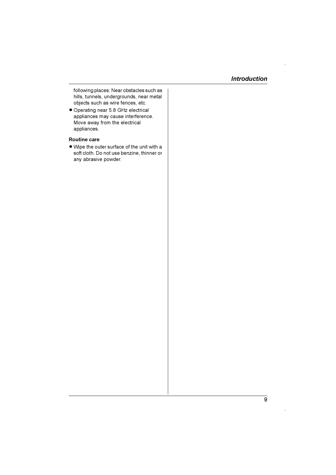 Panasonic KX-TG5839AL, KX-TG5838AL operating instructions Routine care 