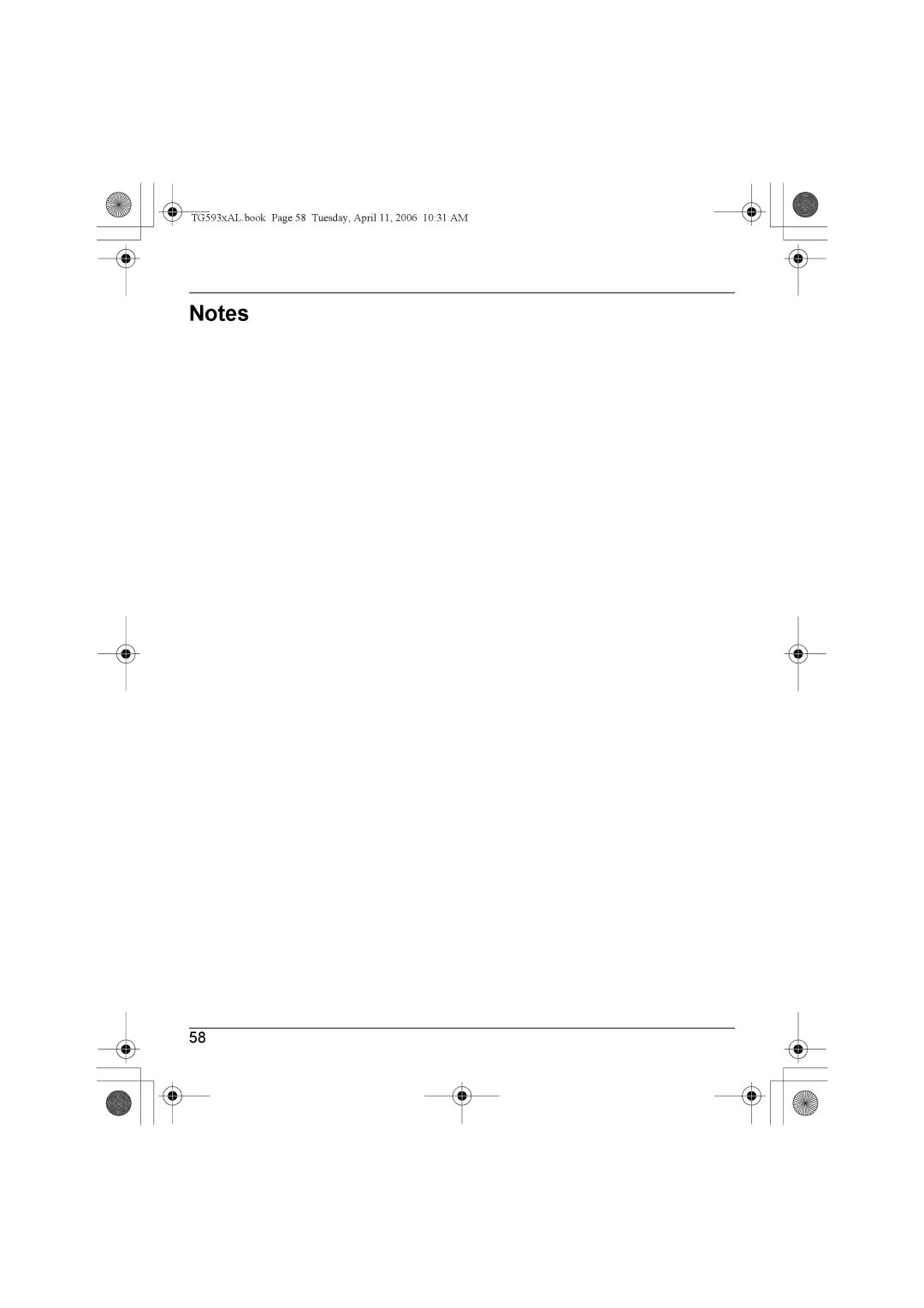 Panasonic KX-TG5931AL, KX-Tg5933AL, KX-TG5932AL, KX-TG5934AL TG593xAL.book Page 58 Tuesday, April 11, 2006 1031 AM 