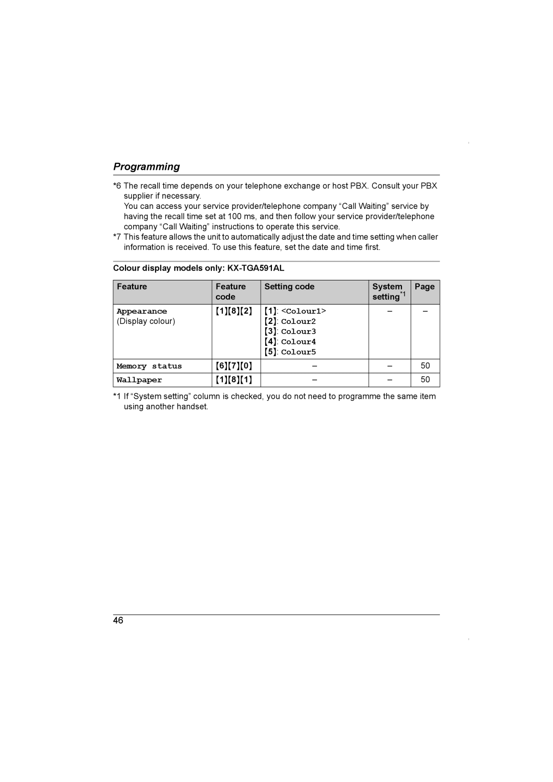 Panasonic KX-TG5961AL operating instructions 182, Display colour, 670 