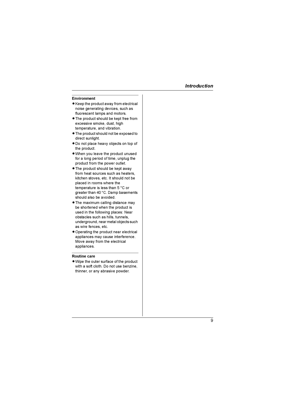 Panasonic KX-TG6053AL, KX-TG6051AL, KX-TG6052AL operating instructions Environment, Routine care 