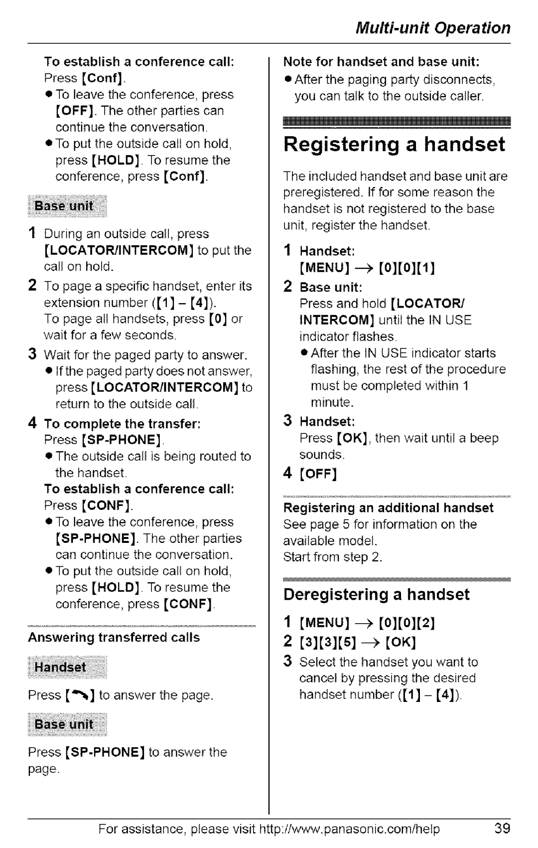 Panasonic KX-TG6071, KX-TG6073, KX-TG6074, KX-TG6072 operating instructions Deregistering a handset 