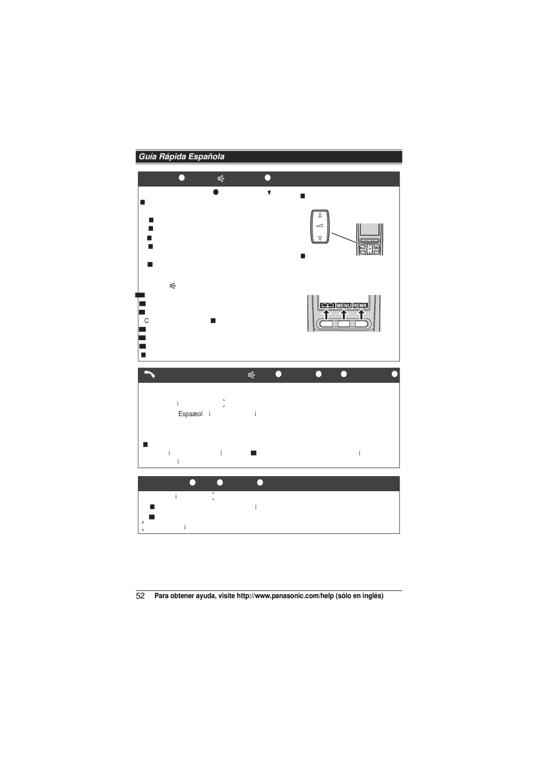 Panasonic KX-TG6413, KX-TG6473, KX-TG6411, KX-TG6412 Teclas de función, Idioma de la pantalla, Idioma de la guía de voz 