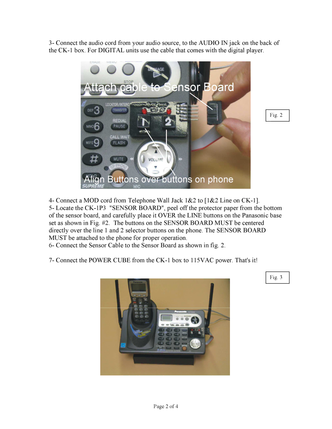 Panasonic KX-TG6500B manual Attach cable to Sensor Board 