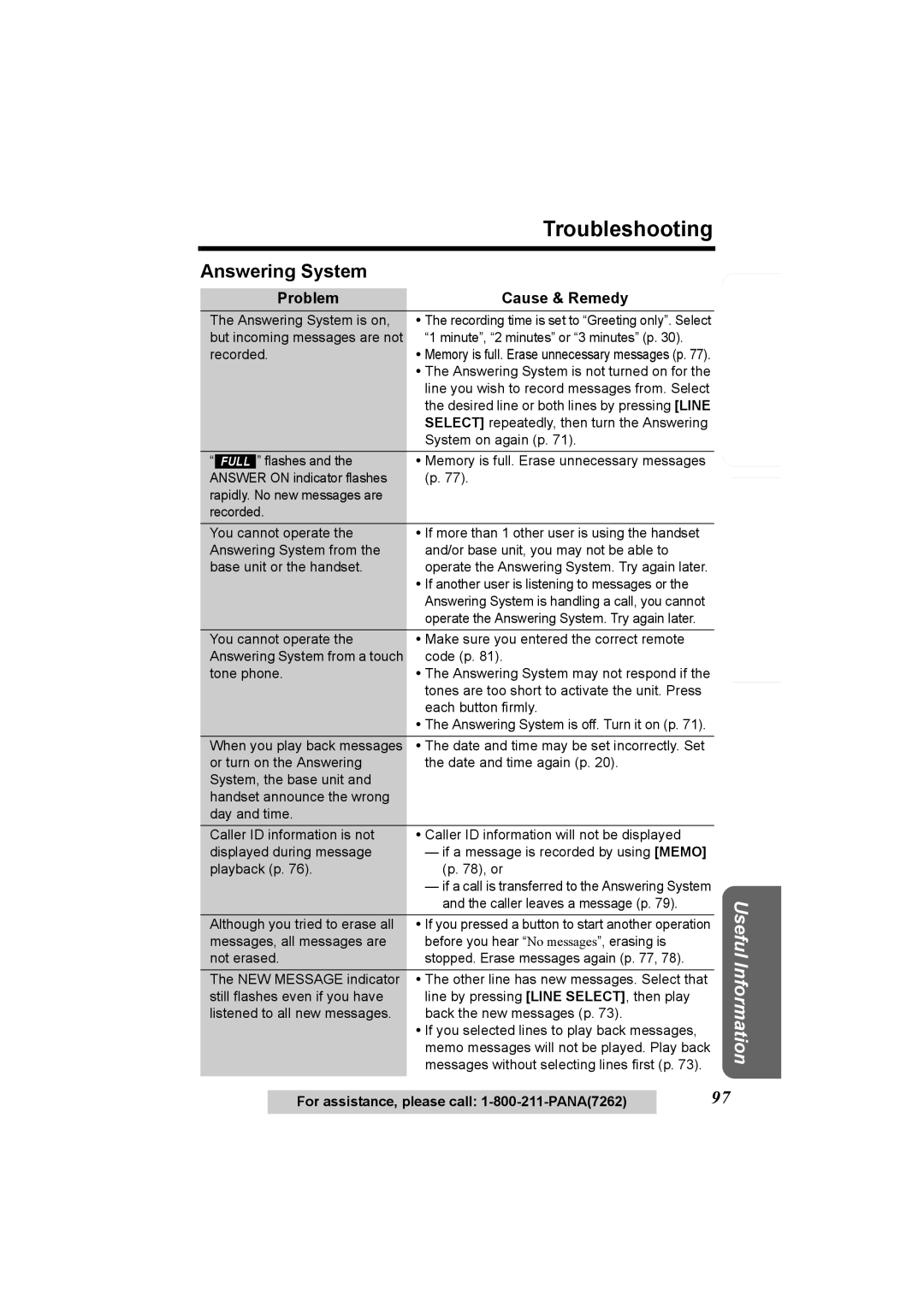 Panasonic KX-TG6500, KX-TG6502 operating instructions Answering System 