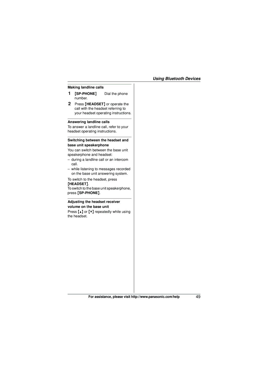 Panasonic KX-TG6582T operating instructions Making landline calls, Answering landline calls 