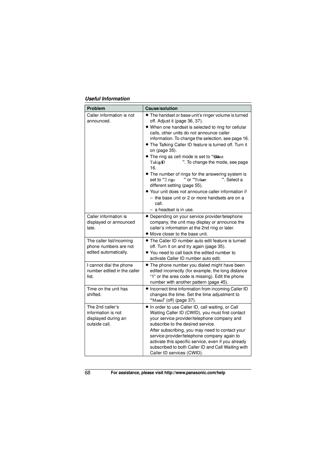 Panasonic KX-TG6582T operating instructions Talking Caller ID feature is turned off. Turn it 