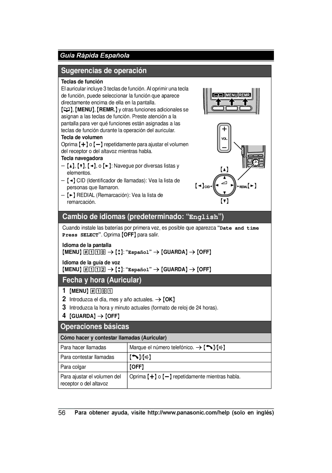 Panasonic KX-TG6592T, KX-TG6591T, KXTG6592T, KXTG6591T operating instructions Sugerencias de operación 