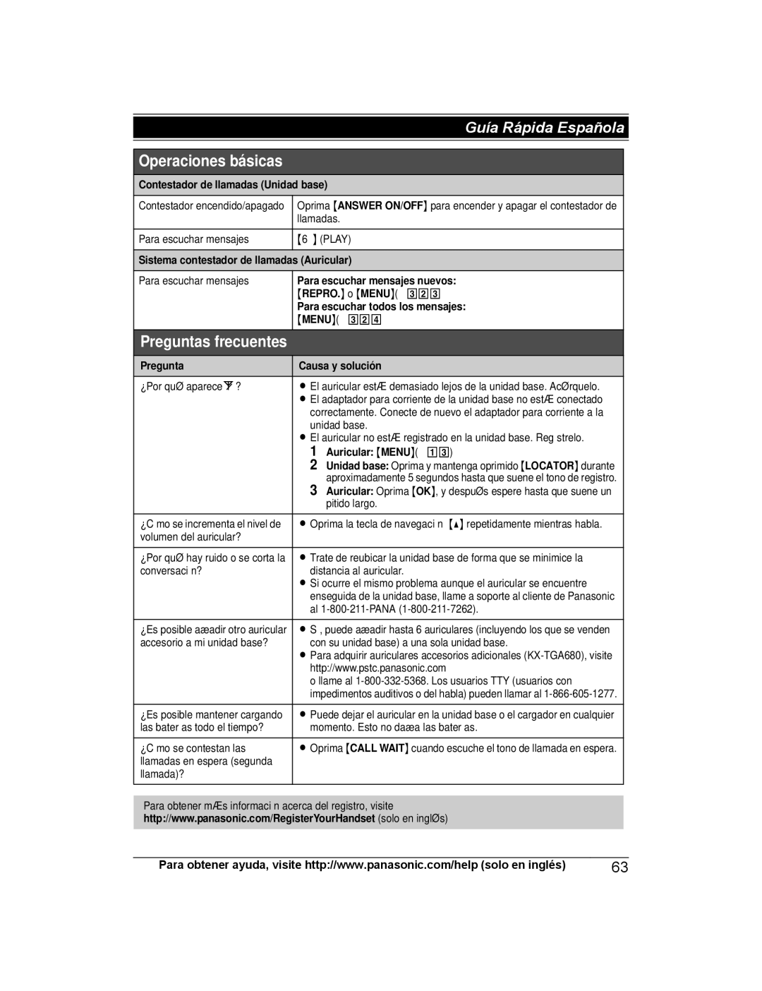 Panasonic KXTG6845B Contestador de llamadas Unidad base, Sistema contestador de llamadas Auricular, Auricular Menu 