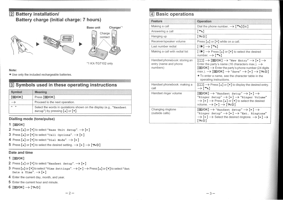 Panasonic KX-TG7102HK, KX-TG7100HK manual 