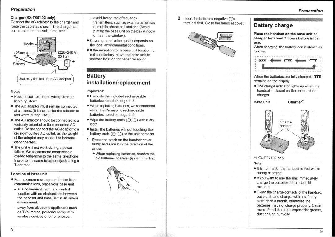 Panasonic KX-TG7100HK, KX-TG7102HK manual 