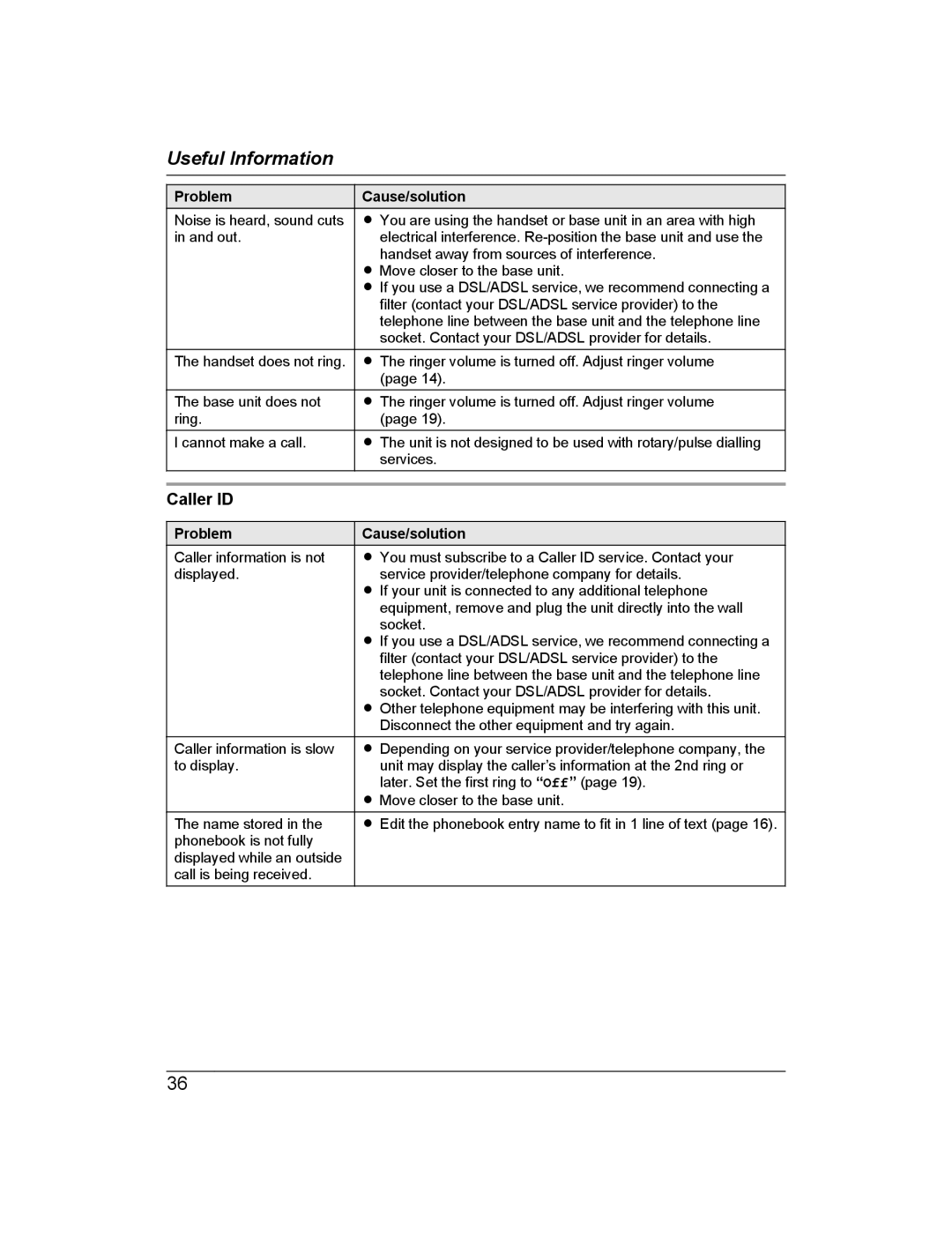 Panasonic KX-TG722AL, KX-TG2721AL operating instructions Caller ID 