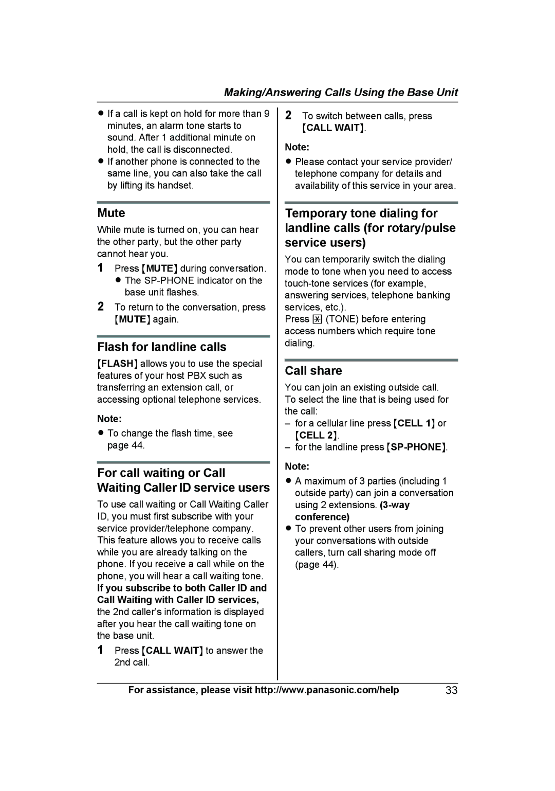 Panasonic KX-TG7624SK, KXTG7623B, KXTG7622B operating instructions Mute 