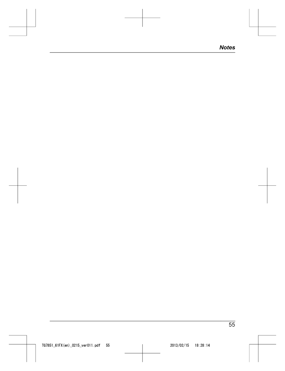 Panasonic KX-TG7852FX and KX-TG7861FX, KX-TG7851FX operating instructions 2013/02/15 