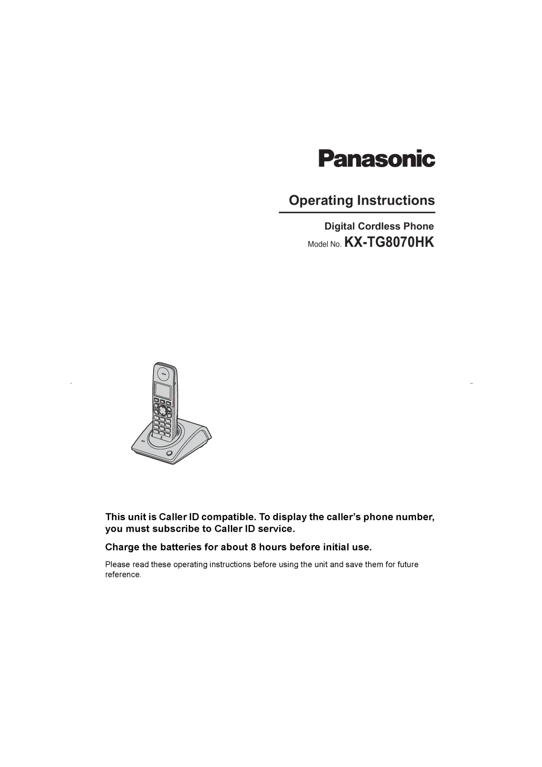 Panasonic operating instructions Model No. KX-TG8070HK 