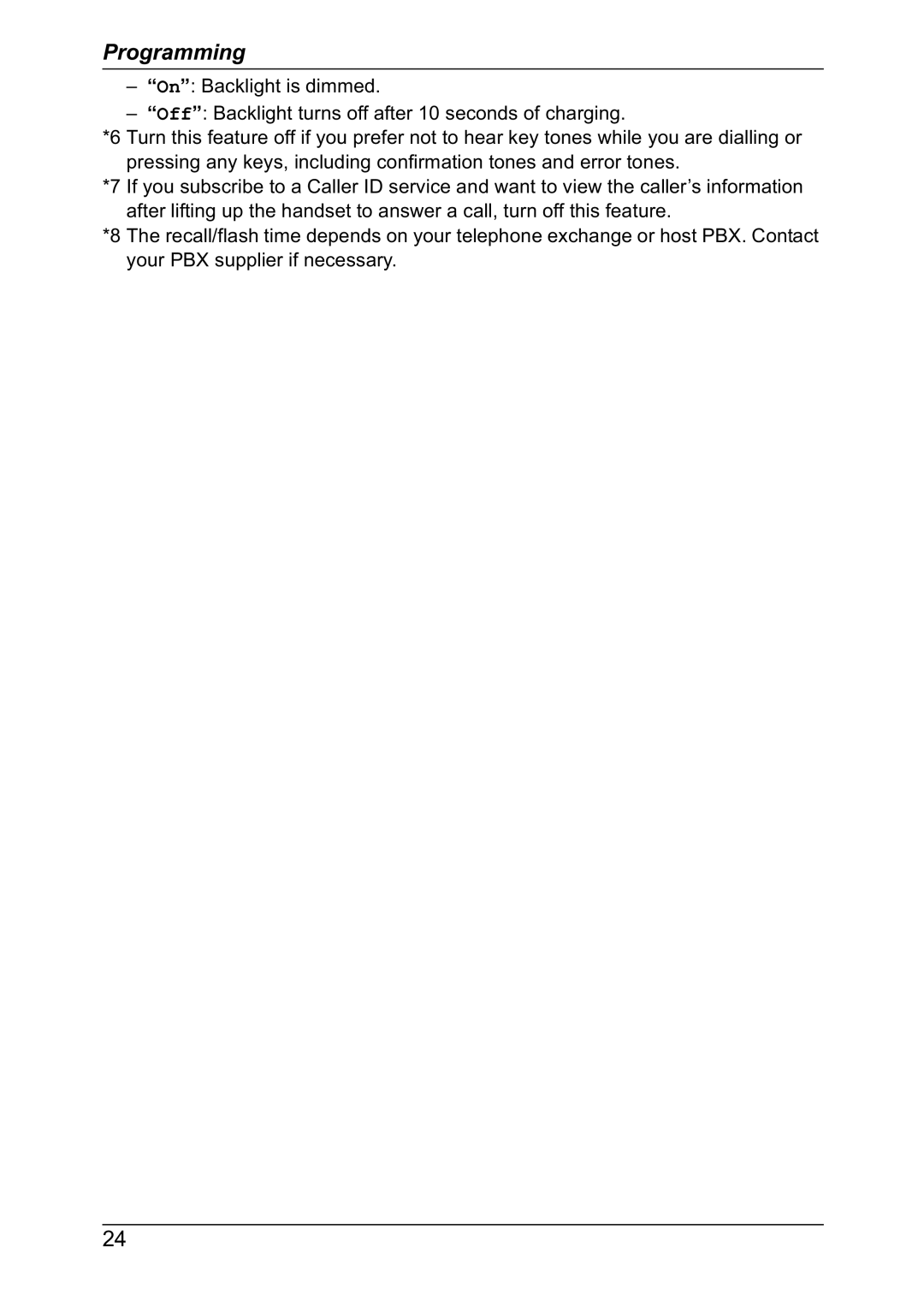 Panasonic KX-TG8301NZ operating instructions Programming 